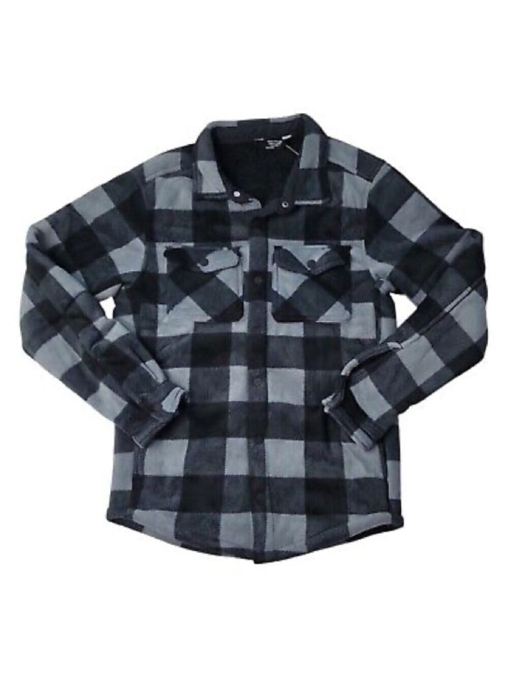 Member's Mark Men's Grey Buffalo Plaid Shacket Medium